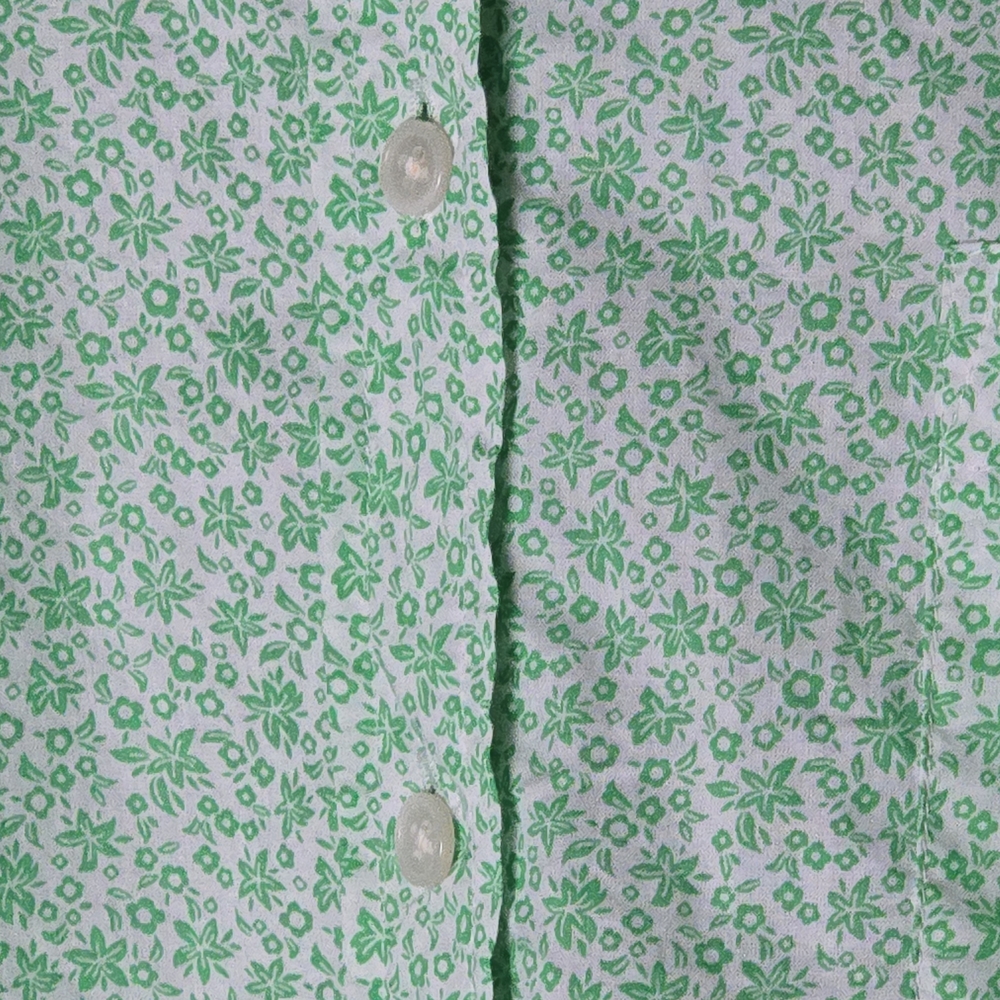 J Crew Factory Button Up Shirt 100% Cotton Long Sleeve Floral Green Women's XL - Picture 5 of 11
